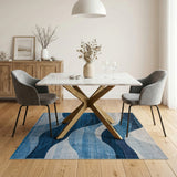 Coastal Blue Wave Area Rug
