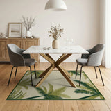 Lush Palm Fronds Coastal Beach Rug