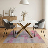 Pink Pink Grey Geometric Abstract Area Rug