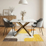 Yellow Abstract Shapes Area Rug