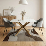 Wavy Brown Tan Abstract Area Rug
