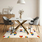Rainbow Dog Bone and Bowl Kids Area Rug