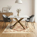 Vintage Floral Brown Tan Area Rug