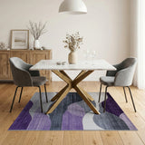Purple Purple Wave Geometric Modern Area Rug