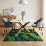 Washable Lush Green Forest Landscape Area Rug