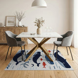 Playful Cartoon Whale Ocean Rug