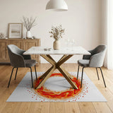 Fiery Mandala Orange Area Rug