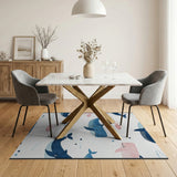 Whimsical Whale Fish Kids Area Rug