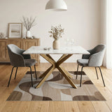 Modern Abstract Brown Tan Area Rug