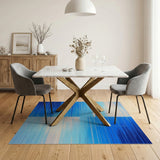 Blue Gradient Stripe Geometric Area Rug