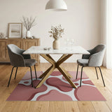 Blush Pink Organic Shapes Area Rug