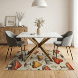 Whimsical Red Mushroom Meadow Area Rug