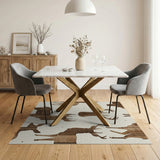 Rustic Wooden Deer Silhouettes Area Rug
