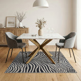 Bold Black White Zebra Stripe Area Rug
