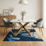 Crystal Peaks Mountain Valley Blue Rug