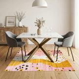 Pink Abstract Shape Area Rug