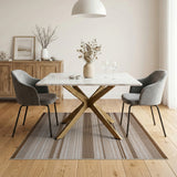 Brown Tan Horizontal Striped Area Rug