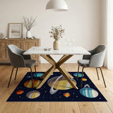 Pixel Art Solar System Kids Area Rug