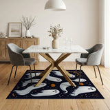 Spooky Ghosts Pumpkins Halloween Area Rug