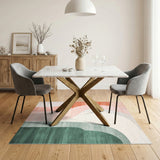 Pastel Arch Abstract Area Rug