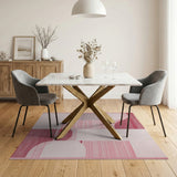 Bold Red and Pink Geometric Abstract Area Rug