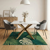 Lush Monstera Jungle Leaves Area Rug