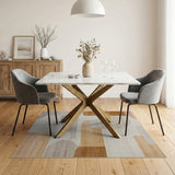 Geometric Modern Beige and Neutral Abstract Geometric Beige Area Rug