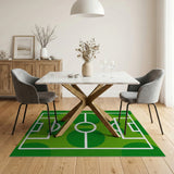 Green Soccer Field Pattern Area Rug