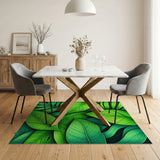 Lush Green Palm Leaf Area Rug