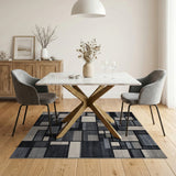 Geometric Modern Black and White Modern Geometric Black White Area Rug