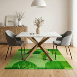 Playful Green Crocodile Peekaboo Area Rug