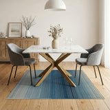 Blue Ombre Striped Area Rug