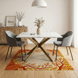 Orange Autumn Foliage Arch Area Rug