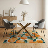 Vibrant Watercolor Orange Fruit Area Rug