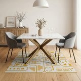 Geometric Modern Orange Vibrant Orange Geometric Modern Area Rug