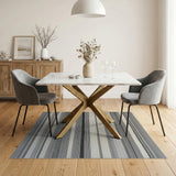 Black and White Black White Geometric Striped Woven Rug