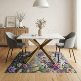 Pink Purple Wildflower Meadow Area Rug