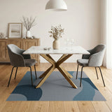 Blue Wave Abstract Textured Area Rug