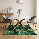 Lush Oversized Monstera Leaf Green Area Rug