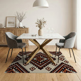 Southwestern Brown and Tan Terracotta Diamond Southwestern Area Rug