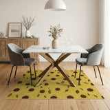 Floral Vintage Vibrant Yellow Sunflower Area Rug