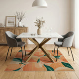 Fruit Pattern Peach Fruit Pattern Area Rug