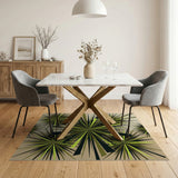 Green Green Geometric Starburst Area Rug