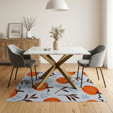 Vibrant Orange Pumpkin Pattern Area Rug