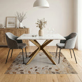 Beige Cascading Leaves Area Rug