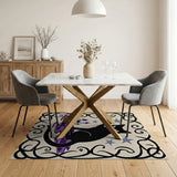 Witchy Black Cat Purple Castle Area Rug