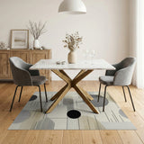 Geometric Modern Beige and Neutral Abstract Geometric Beige Grey Area Rug