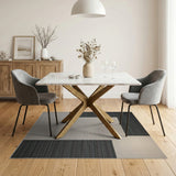 Asymmetrical Black Beige Geometric Area Rug