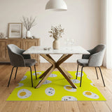 Cute Cartoon Fried Eggs Yellow Area Rug