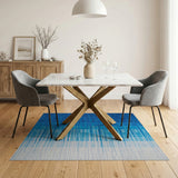 Blue Ombre Vertical Stripe Area Rug